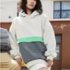 Colorblock Sherpa-hettegenser «Beige»