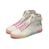 Double Clutch Milk White Retro Casual High Sko «White Pink»
