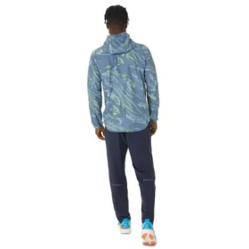 Vannavvisende grafisk vevd jakke «Blue Green»