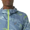 Vannavvisende grafisk vevd jakke «Blue Green»
